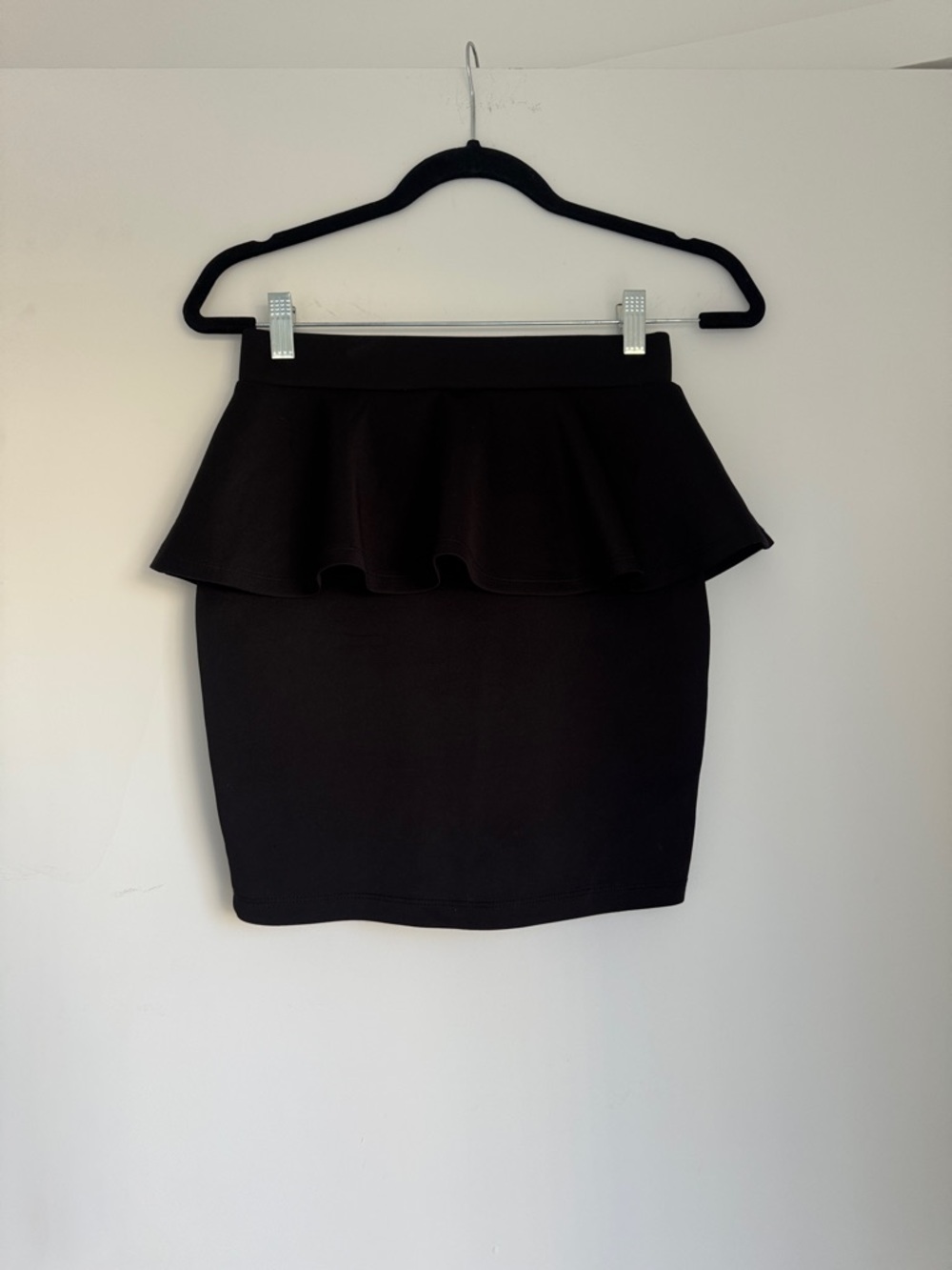 Black Peplum Pencil Skirt - Women's Skirt